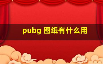 pubg 图纸有什么用